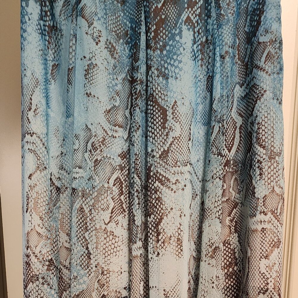 WHBM Blue and Gray Snake Print Skirt